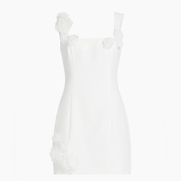 ELLIATT Trompe Mini Floral 3D Dress in Ivory LWD Bridal Little White Dress SMALL - Picture 7 of 16